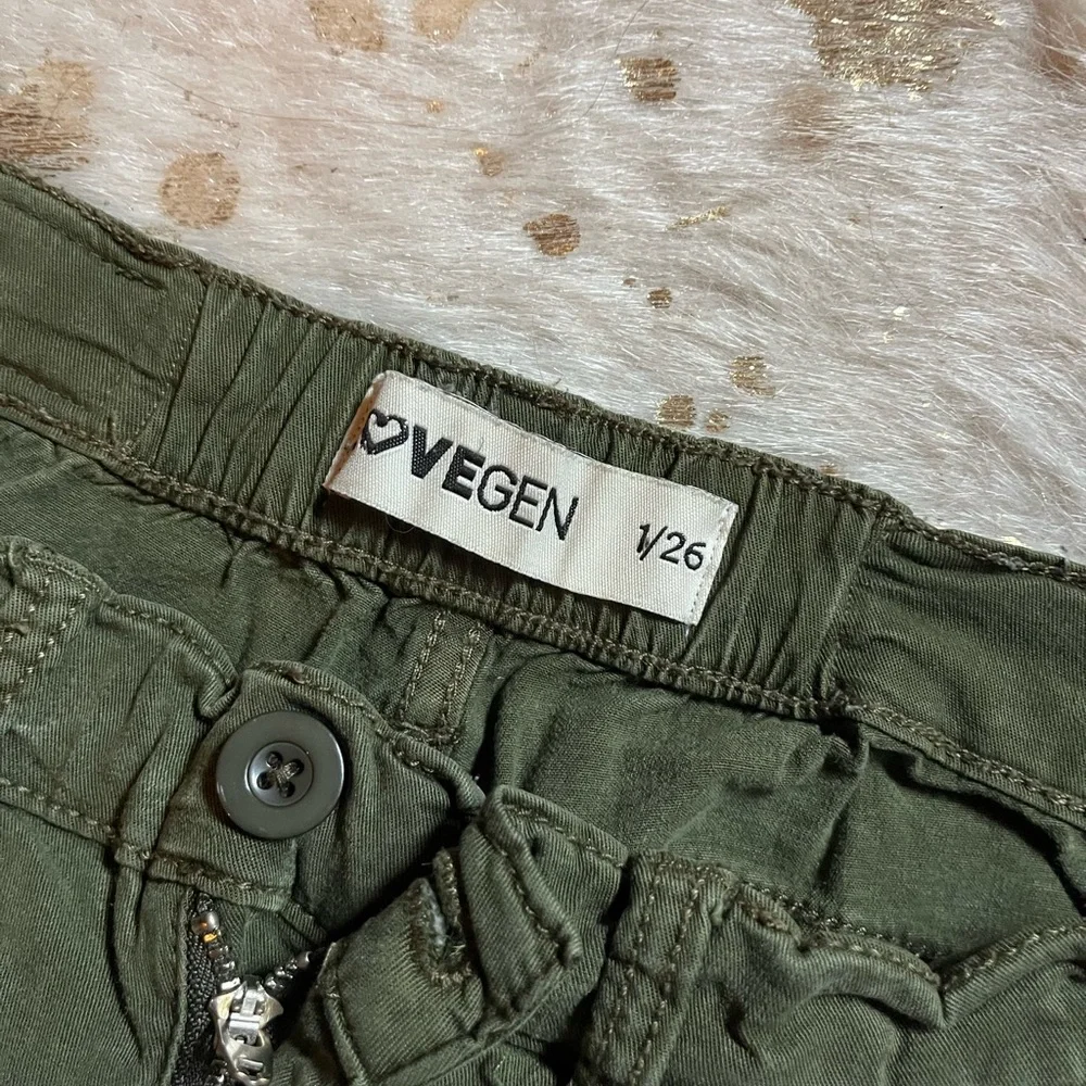 Green Straight Leg Jeans with Durable Fabric - Picture 2 of 5